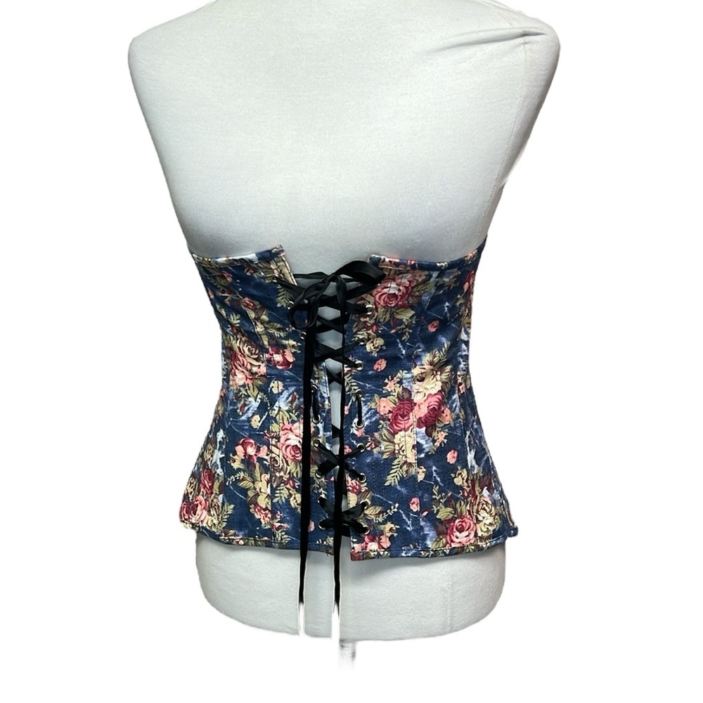Floral Waist Corset Blue